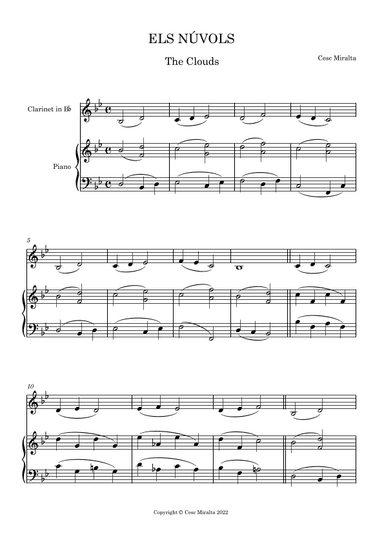 ELS NU´VOLS Cl & Pno