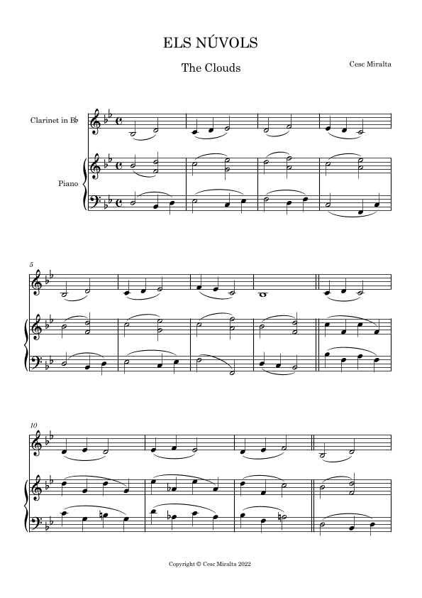 ELS NU´VOLS Cl & Pno