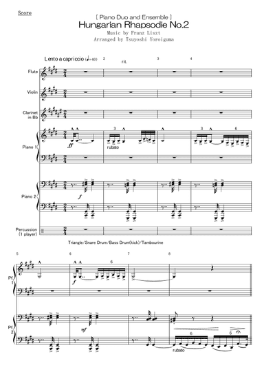 [ Piano Duo and Ensemble ]  Hungarian Rhapsodie No.2 (arr. Tsuyoshi Yoroiguma)
