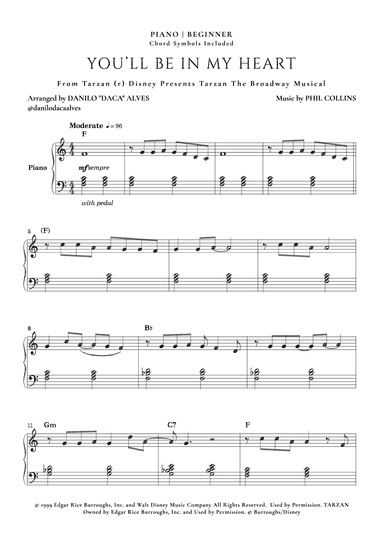 You'll Be In My Heart (arr. Danilo "Daca" Alves)