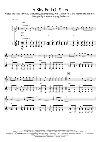 A Sky Full Of Stars (arr. Antonius Agung Setiawan)