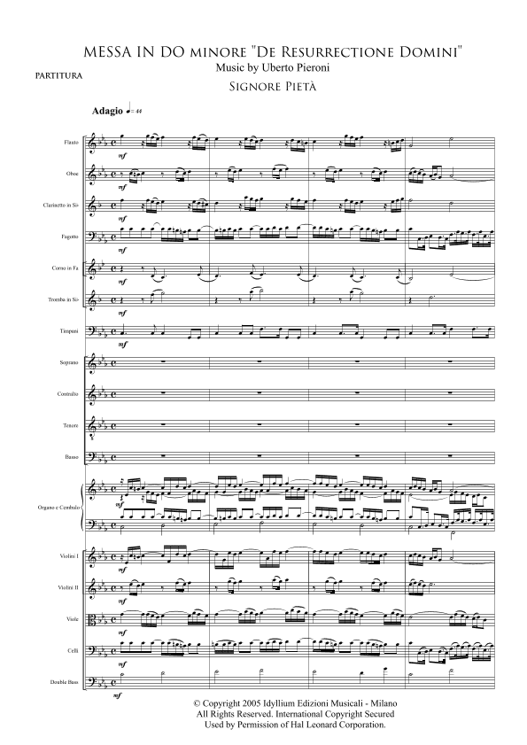 Messa in Do minore "De Resurrectione Domini" - Score Only