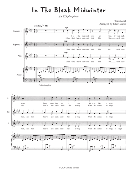 In The Bleak Midwinter for SSA plus piano (arr. Julie Gaulke)
