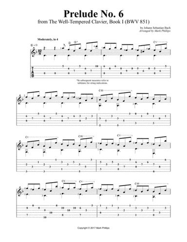 Prelude No. 6 in D Minor (from The Well-Tempered Clavier, Book I), BWV 851 (arr. Mark Phillips)