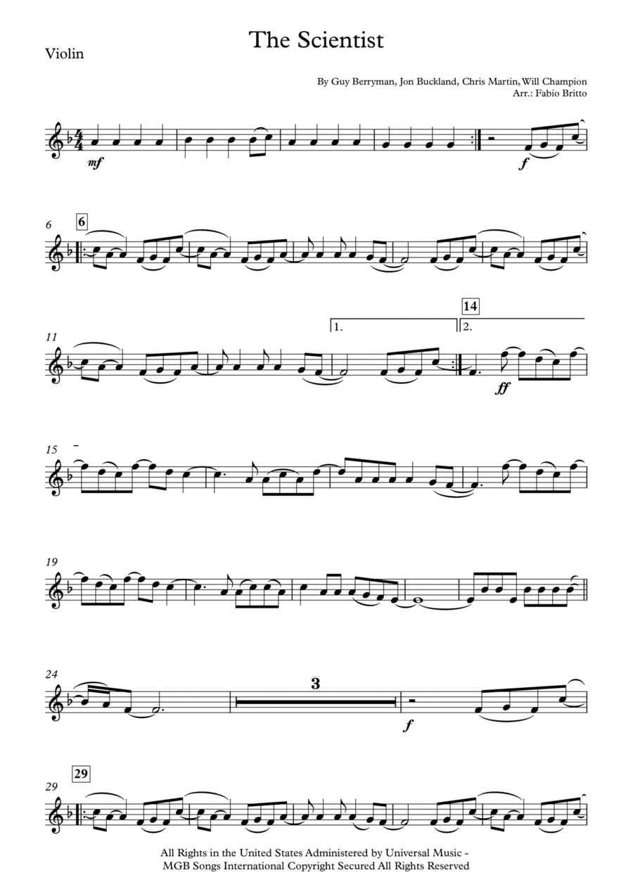 The Scientist (arr. Fabio Britto)