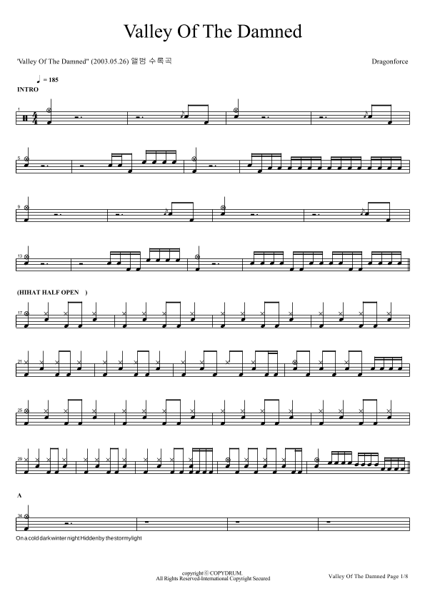 Valley Of The Damned (arr. COPYDRUM)