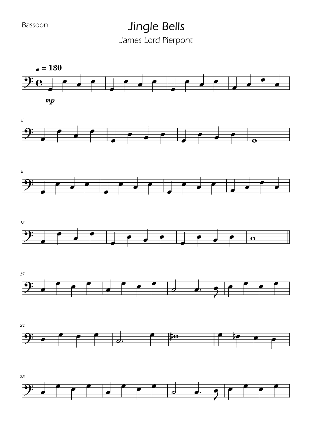 Jingle Bells - Flute and Bassoon Duet (arr. Ygor Nunes)