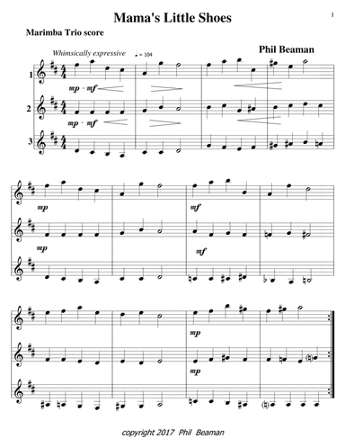 Mama's Little Shoes-marimba trio