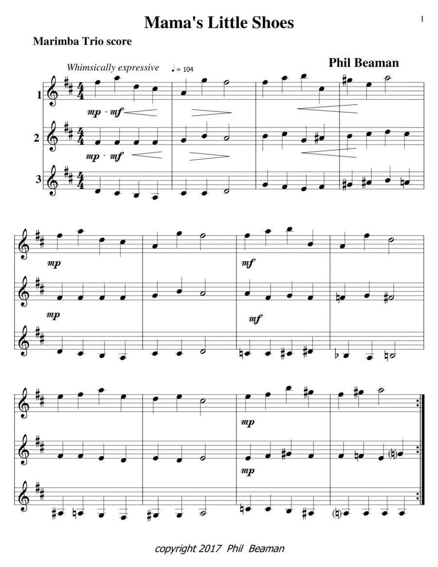 Mama's Little Shoes-marimba trio