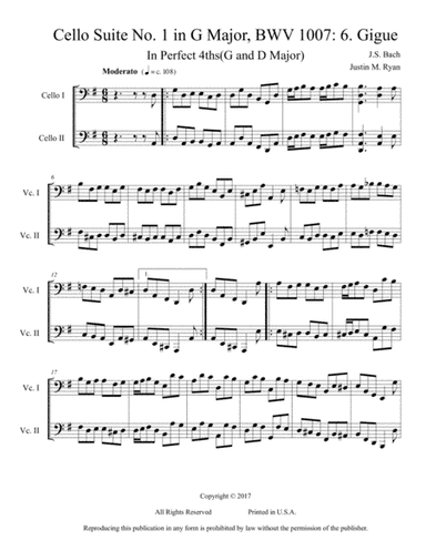 Cello Suite No. 1, BWV 1007: 6. Gigue (arr. Justin M. Ryan)