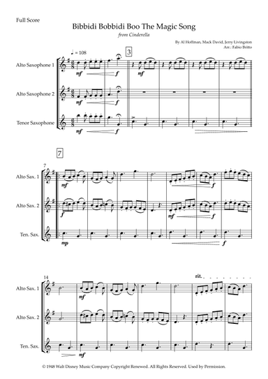 Bibbidi-bobbidi-boo (the Magic Song) (arr. Fabio Britto)