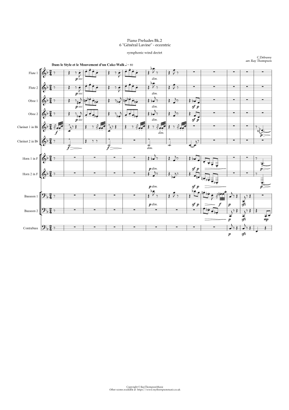 Debussy: Piano Preludes Bk.2 No 6 "Général Lavine" - eccentric - symphonic wind dectet (arr. RayThompsonMusic)