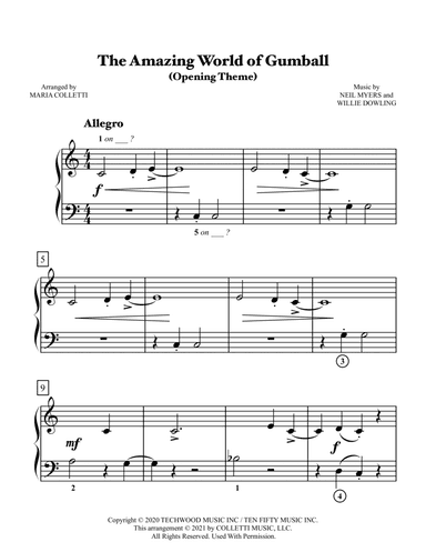 Amazing World Of Gumball Opening Theme (arr. Maria Colletti)