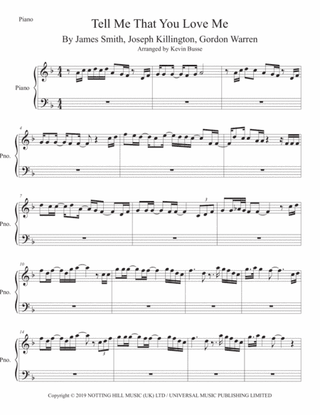 Tell Me That You Love Me (arr. Kevin Busse)