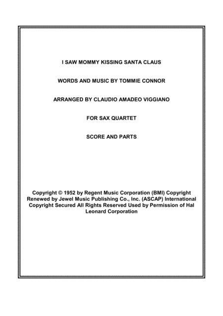 I Saw Mommy Kissing Santa Claus (arr. Claudio Amadeo Viggiano)