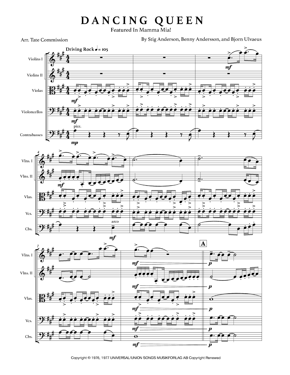 Dancing Queen (arr. Tate Commission)