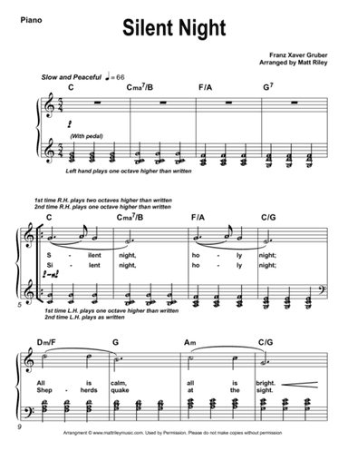 Silent Night (With Alpha Notes) (arr. www.mattrileymusic.com)