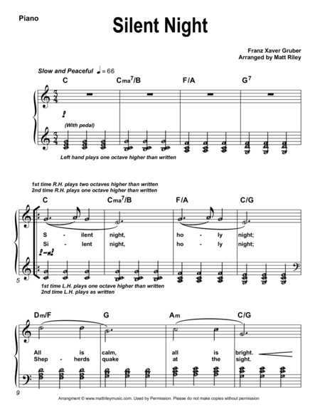 Silent Night (With Alpha Notes) (arr. www.mattrileymusic.com)