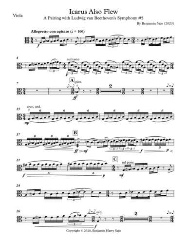 Icarus Also Flew: A Pairing with Beethoven's Symphony #5 - Viola
