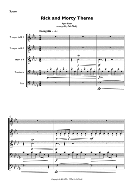 Rick And Morty Theme (arr. Seb Skelly)