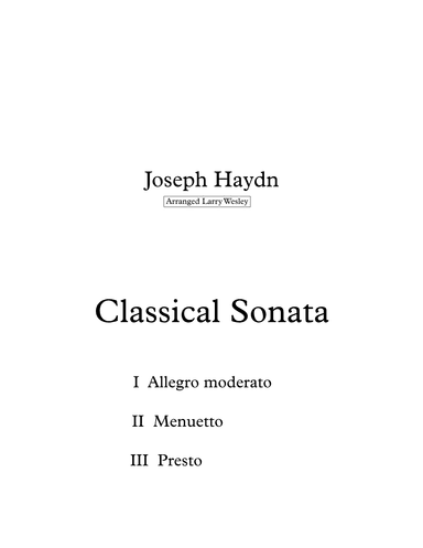 Classical Sonata (arr. Larry Wesley)