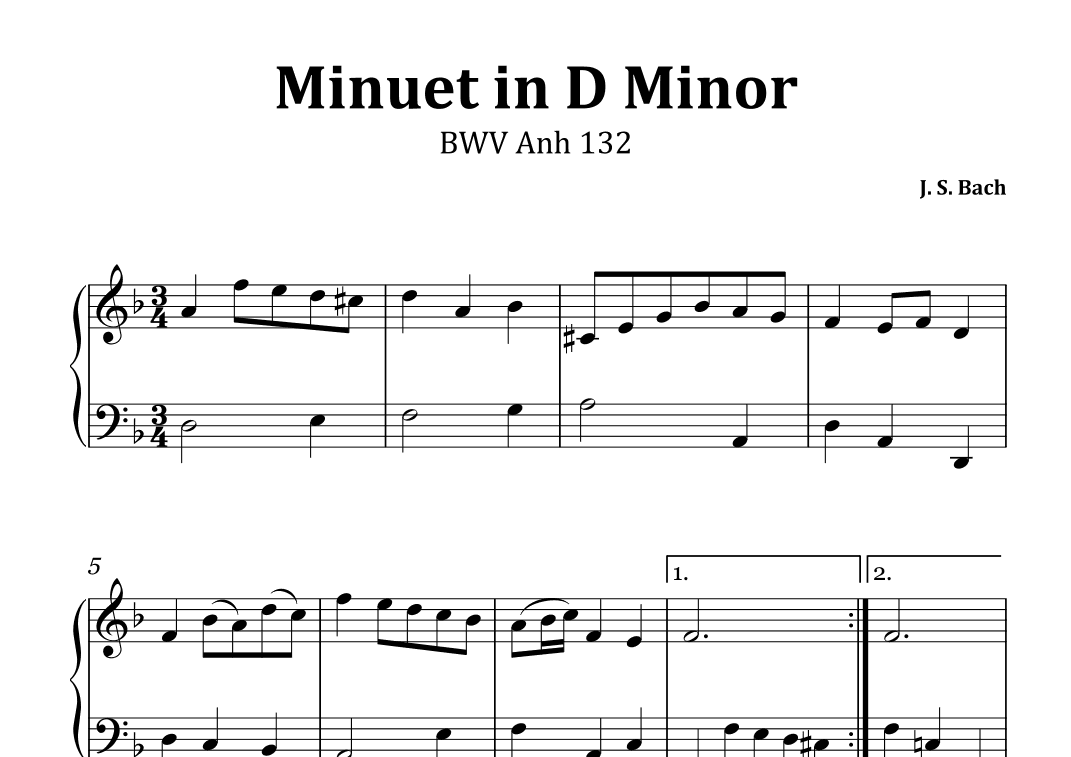 Minuet in D Minor, BWV Anh 132 (arr. J. S. Bach)