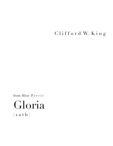 Gloria (from "Missa Brevis") ( s a t b )