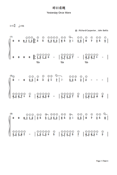 Yesterday Once More (arr. John Bettis)