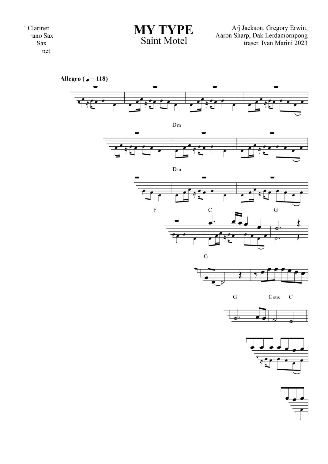 My Type (arr. Ivan Marini)