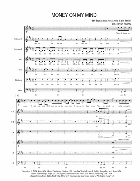 Money On My Mind (arr. Bryan Sharpe)