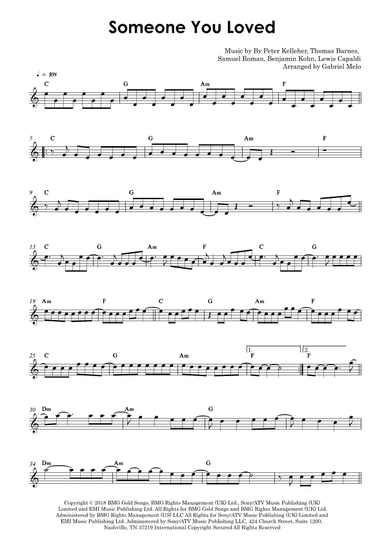 Someone You Loved (arr. Gabriel Melo)