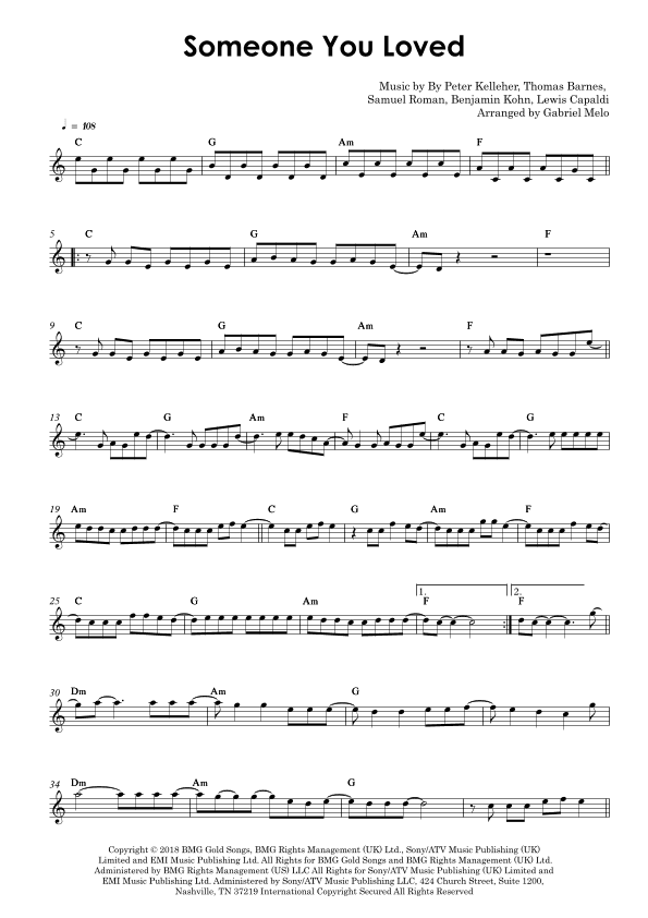 Someone You Loved (arr. Gabriel Melo)