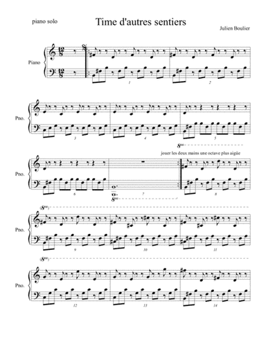 Time sur d'autres sentiers (Piano version for  orchestra)