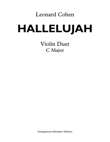 Hallelujah (arr. Abraham Maduro)
