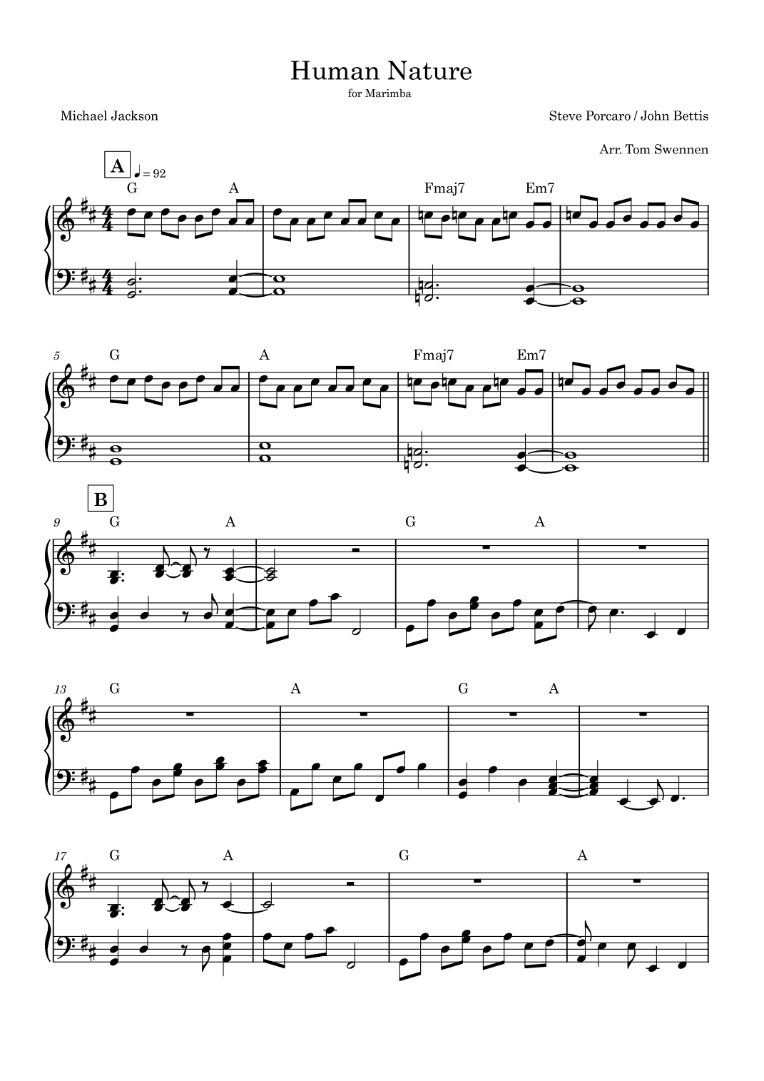 Human Nature (arr. Tom Swennen)