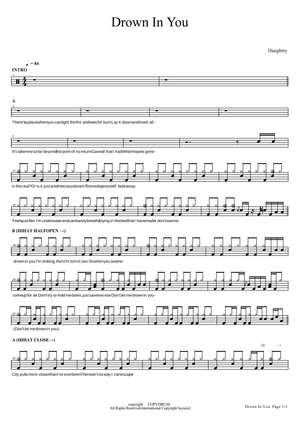 Drown In You (arr. COPYDRUM)
