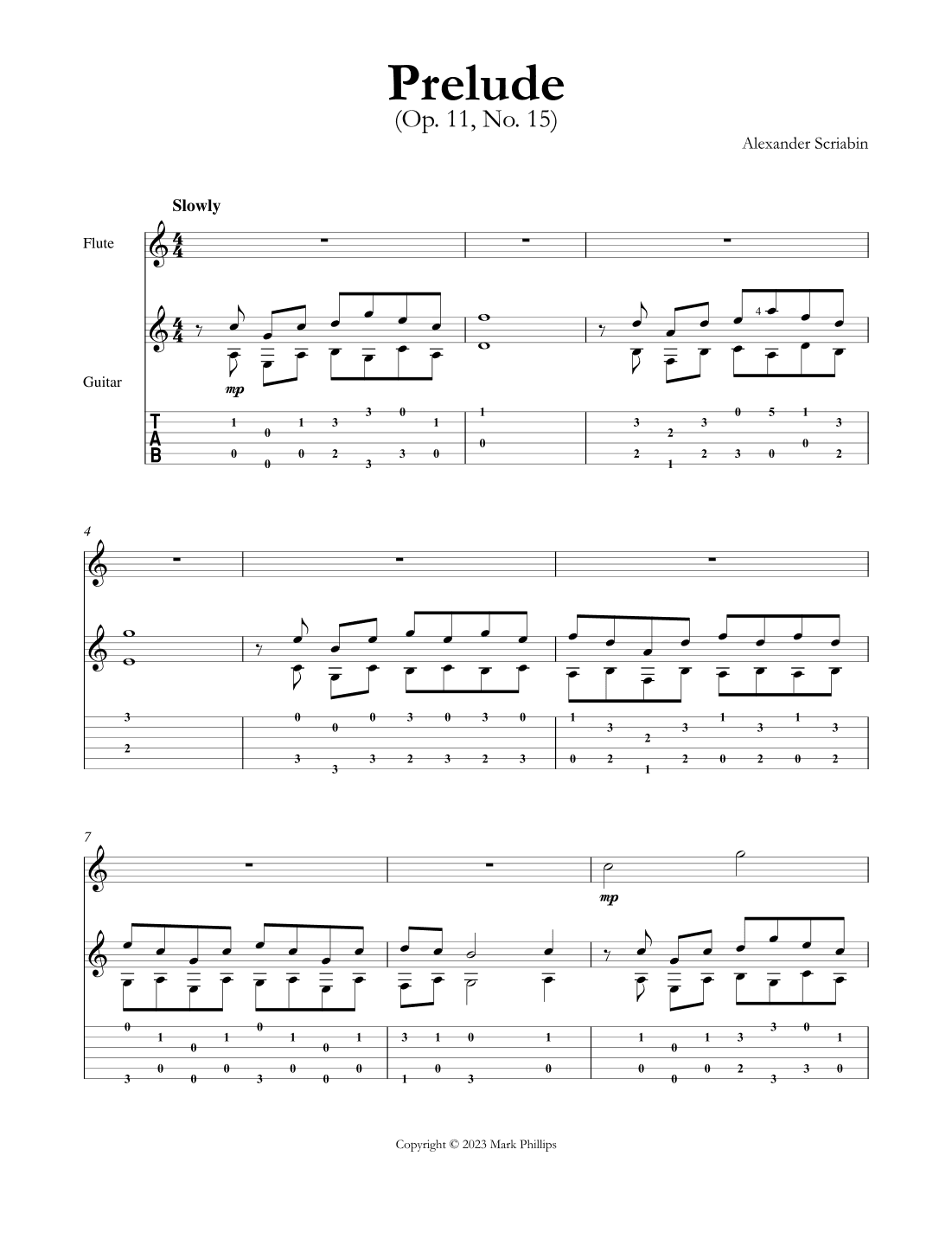 Prelude (Op. 11, No. 15) (arr. Mark Phillips)