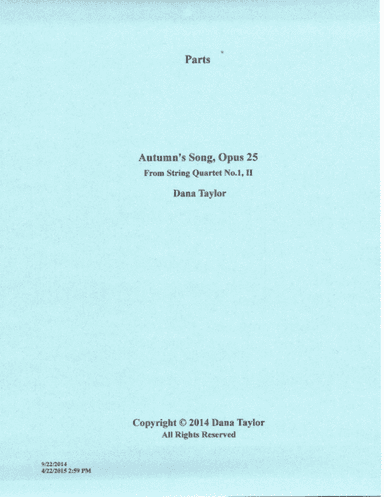 Autumn's Song, Op. 25 - Parts