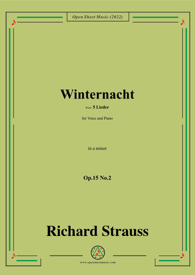 Richard Strauss-Winternacht,in a minor,Op.15 No.2 (arr. OSM Press)