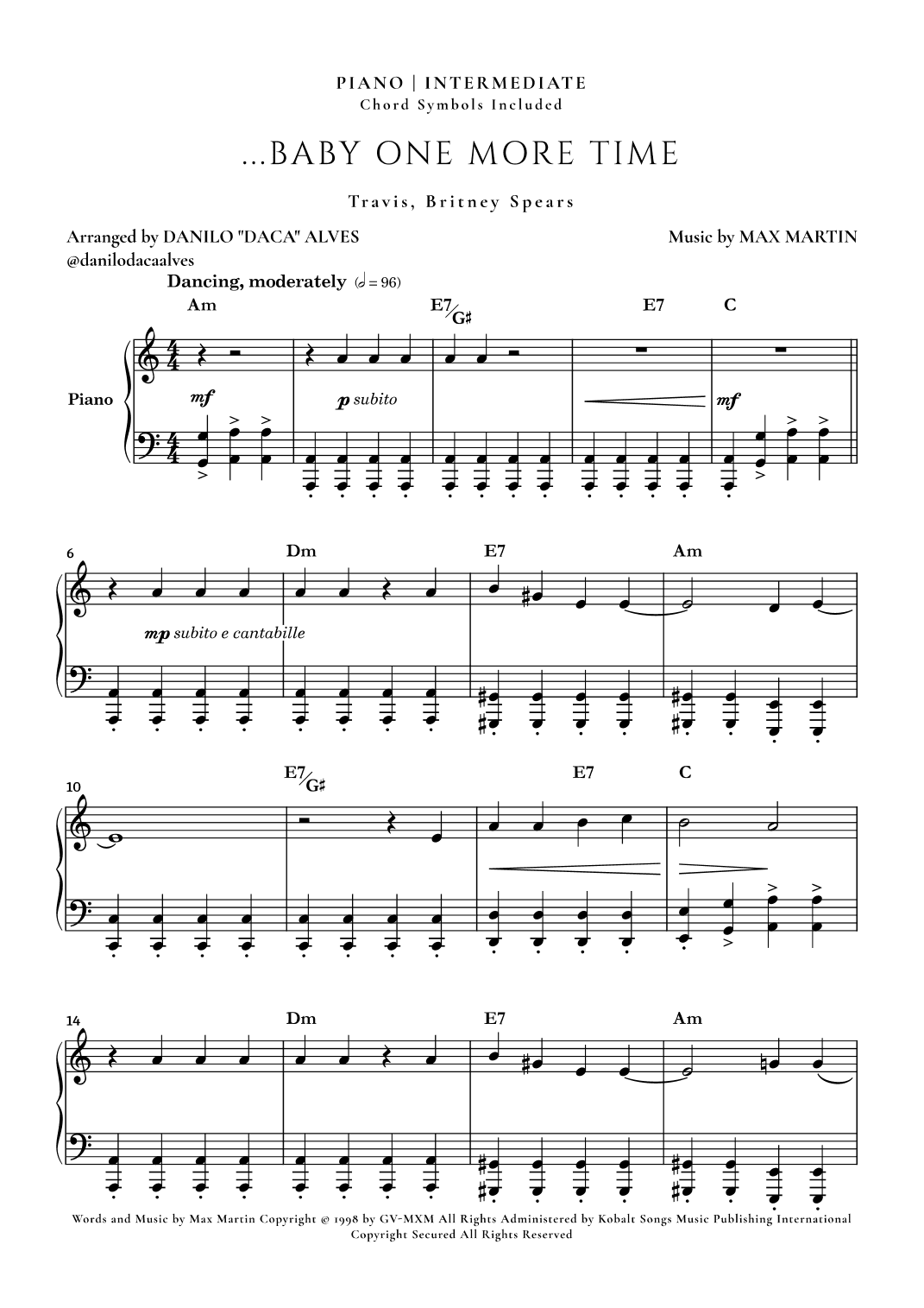 ...baby One More Time (arr. Danilo "Daca" Alves)