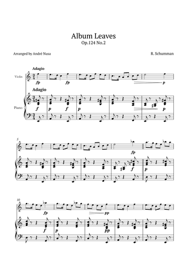 Album Leaves Op.124 No.2 (arr. André Nusa)