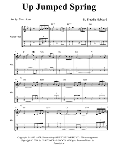 Up Jumped Spring (arr. Enea Acco)