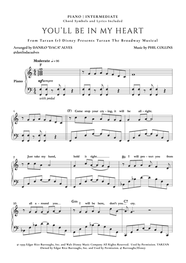 You'll Be In My Heart (arr. Danilo "Daca" Alves)