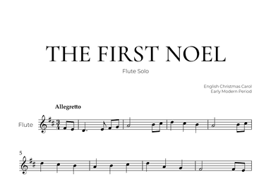 The First Noel (Flute Solo) - Christmas Carol (arr. Pedro Merendi)