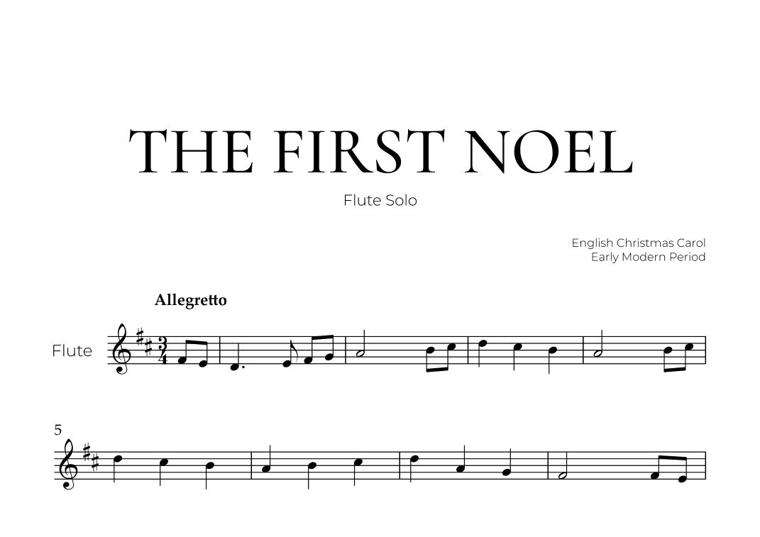 The First Noel (Flute Solo) - Christmas Carol (arr. Pedro Merendi)