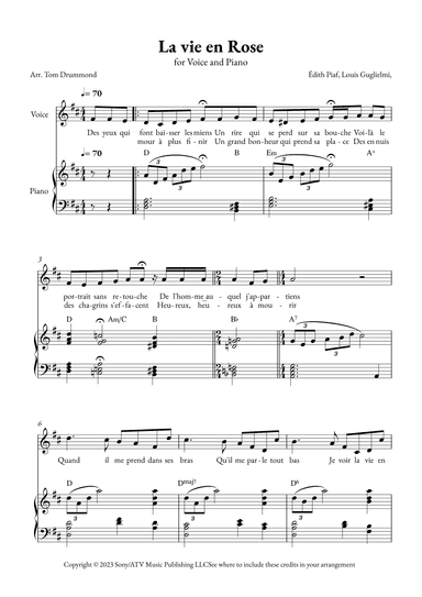 La Vie En Rose (arr. Tom Drummond)