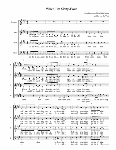 When I'm Sixty-four (arr. Bas van der Veen)