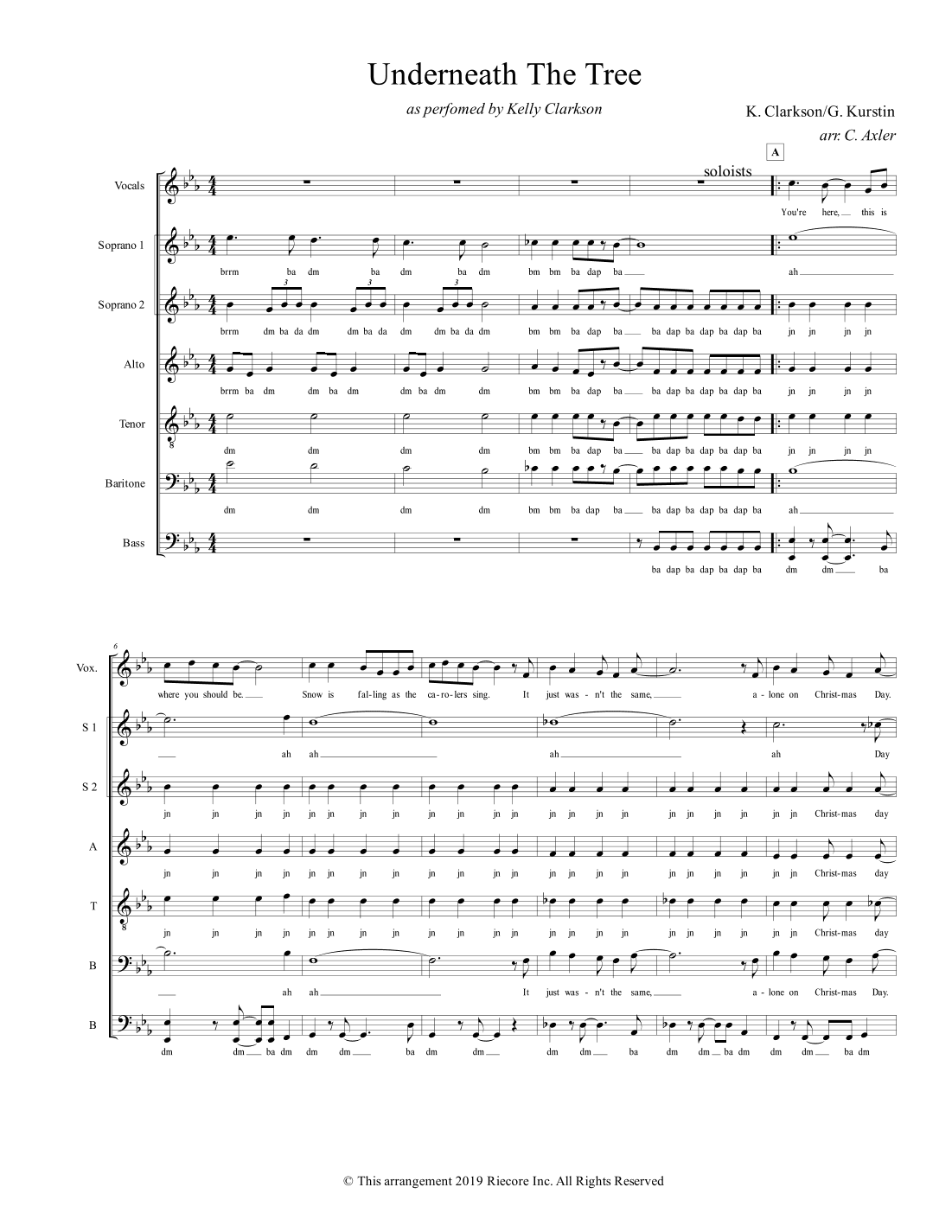 Underneath The Tree (arr. Corey M Axler)