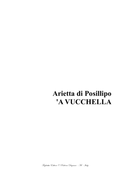 Arietta di Posillipo: 'A VUCCHELLA - F.P Tosti - For Tenor and Piano (arr. Renato Tagliabue)