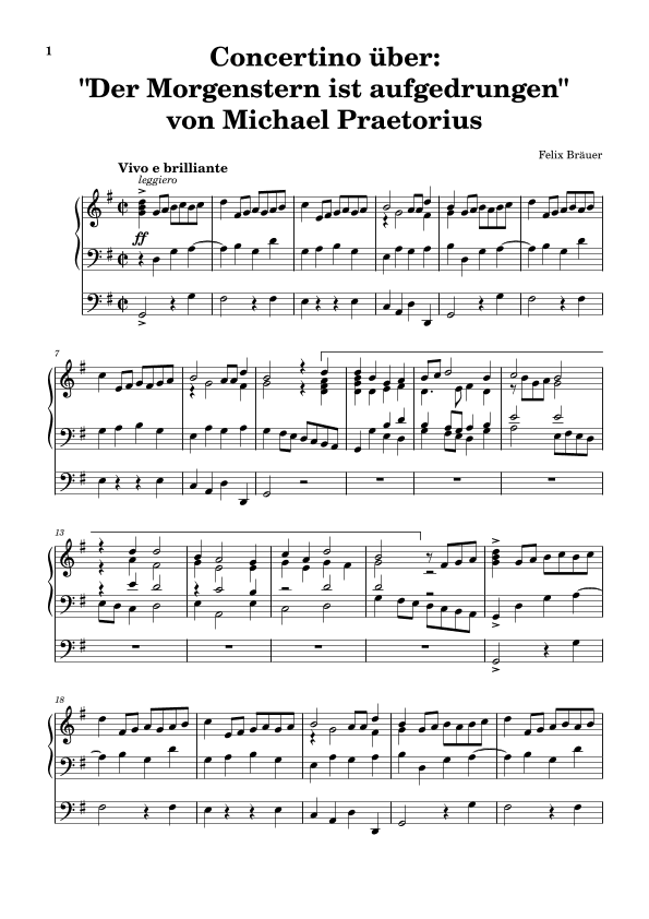 Concertino über "Der Morgenstern ist aufgedrungen" von Michael Praetorius